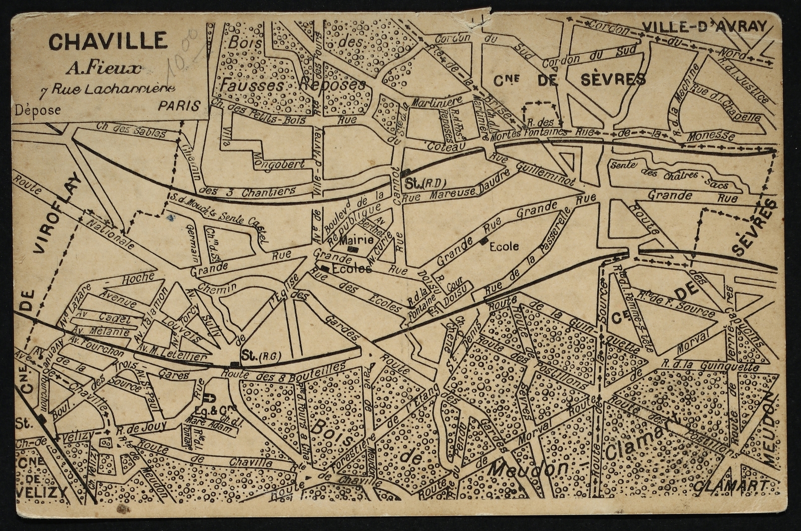 Ancienne carte de Chaville 1900