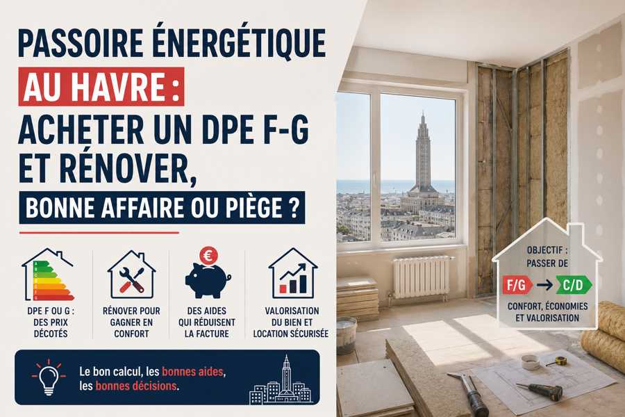 Passoire énergétique au Havre : acheter un DPE F-G et rénover, bonne affaire ou piège ?